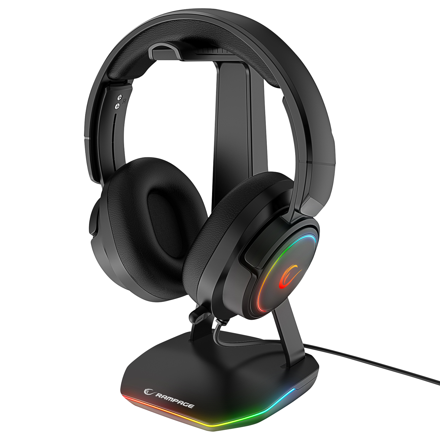  Rampage TOWER T14 Kulaklık İçin Stand RGB Işıklı 2 Usb Port Siyah